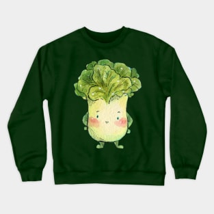 "I love Veggies" Cabbage Cute Watercolour Handmade Crewneck Sweatshirt